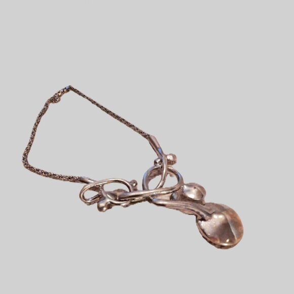 Artistic necklace, faceted glass - Picture 3 of 4